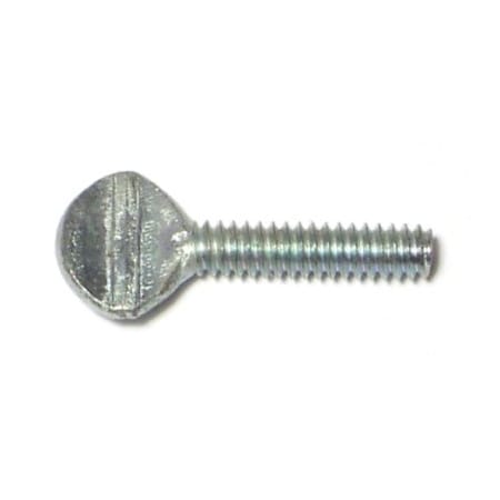 Midwest Fastener Thumb Screw, #10-24 Thread Size, Spade, Zinc Plated Steel, 3/4 in Lg, 12 PK 60504